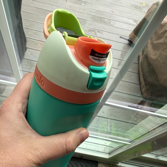 Vibrant Teal and Peach Water Bottle - Picture 2 of 3